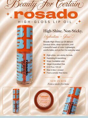 Beauty For Certain High-Gloss Lip Oil in Rosado.